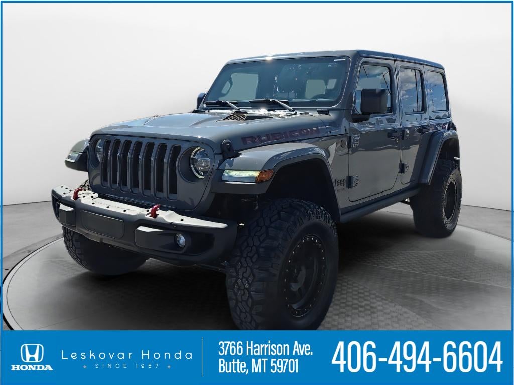 2020 Jeep Wrangler Rubicon in Sting-Gray Clearcoat — front three-quarter view