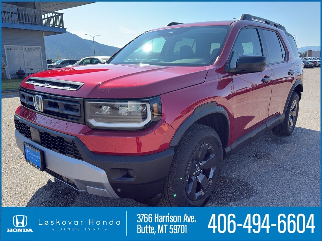 2026 Honda Passport RTL in Radiant Red Metallic II — front three-quarter view