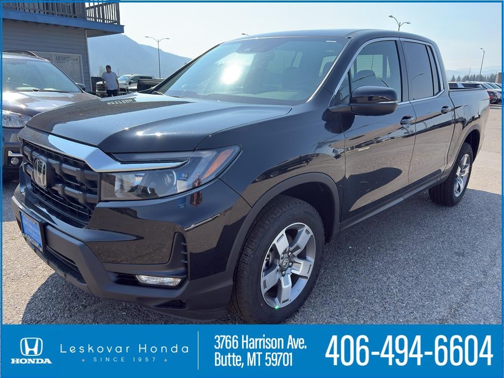 2026 Honda Ridgeline RTL in Crystal Black Pearl — front three-quarter view