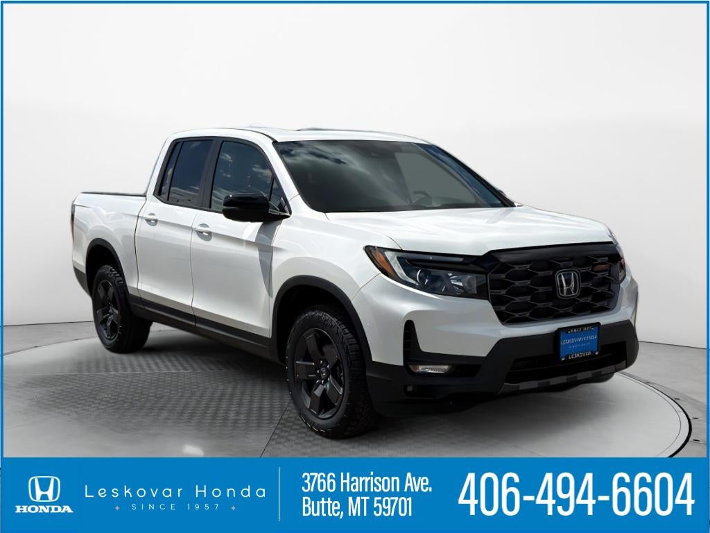2026 Honda Ridgeline TrailSport in Platinum White Pearl — front three-quarter view