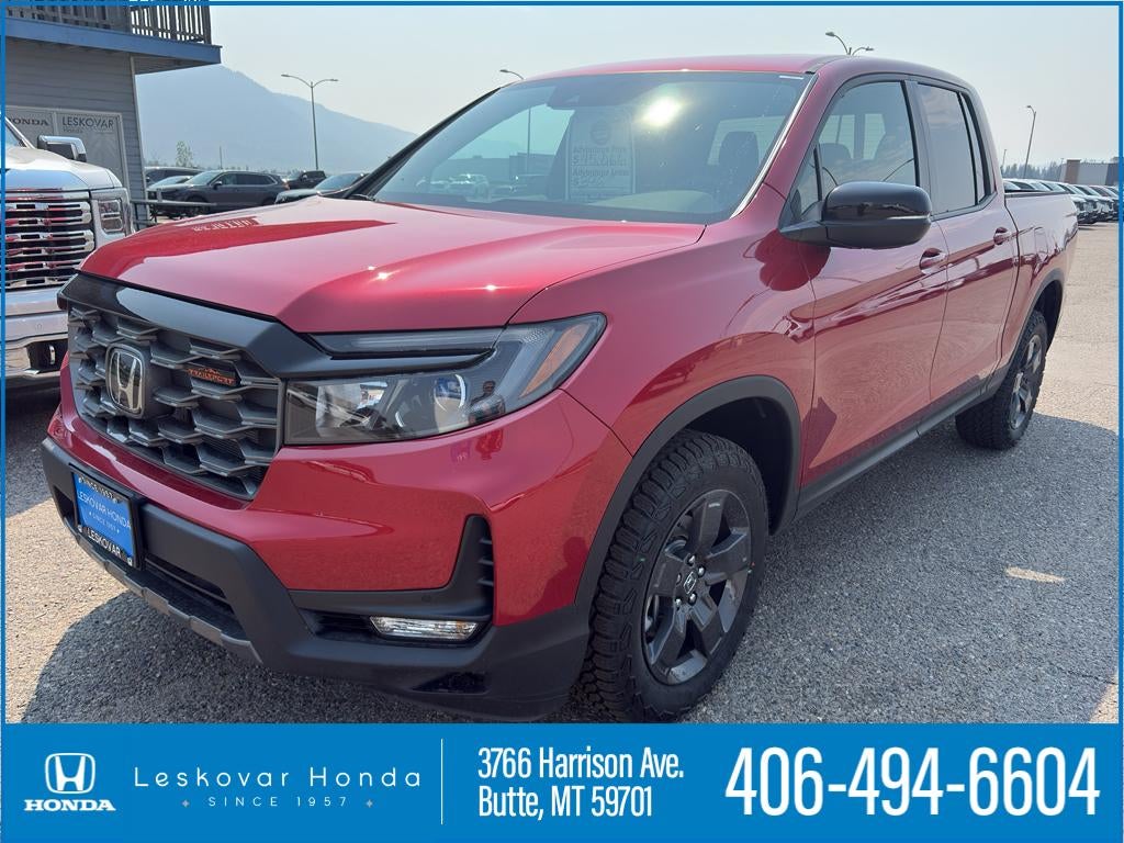 2026 Honda Ridgeline TrailSport in Radiant Red Metallic II — front three-quarter view