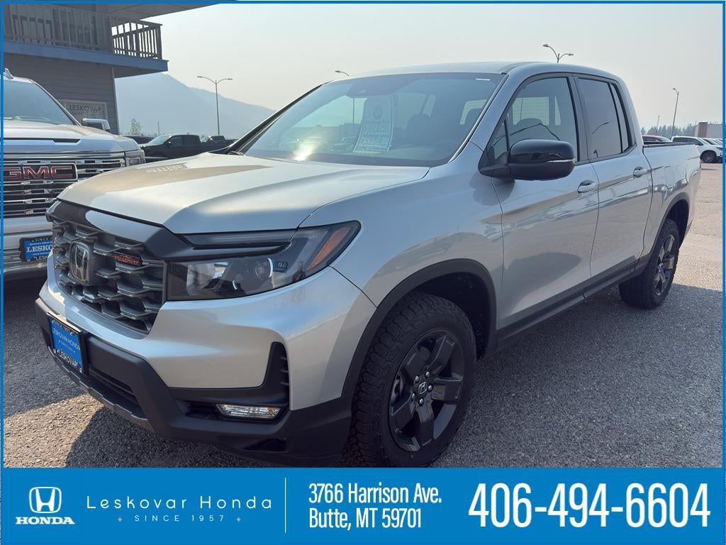 2026 Honda Ridgeline TrailSport in Solar Silver Metallic — front three-quarter view
