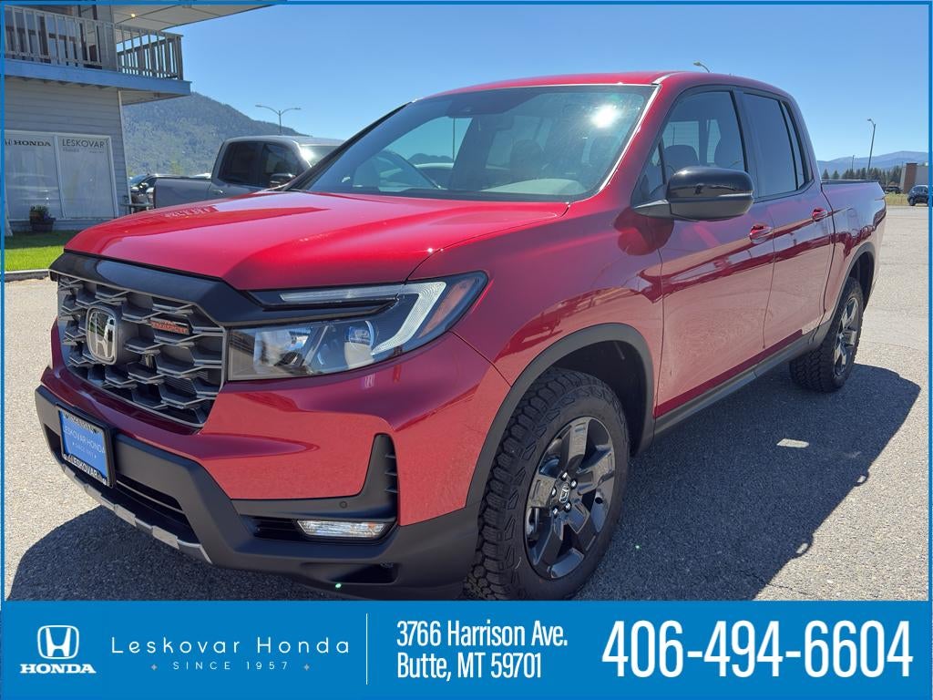2026 Honda Ridgeline TrailSport in Radiant Red Metallic II — front three-quarter view